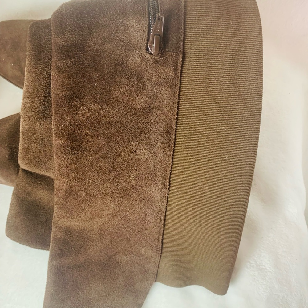 Antonio Melani Women Brown Suede Tall Over the Knee Boots Buckle - Picture 8 of 13
